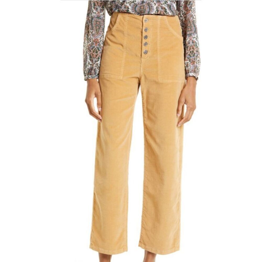 New Veronica Beard Crosbie Crop Wide Crop High Rise Pant Wood Thrush Size 28